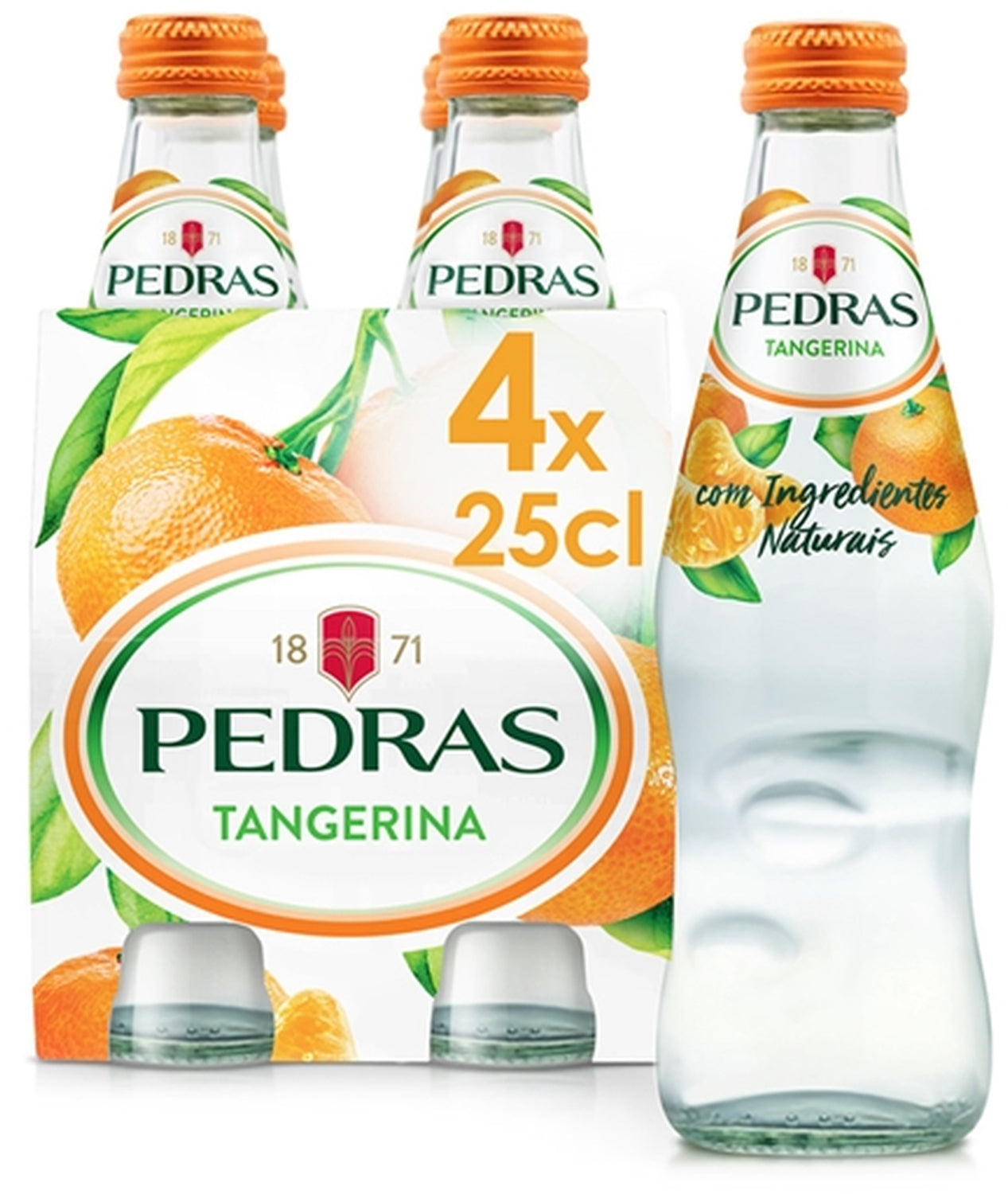 Pedras Wasser mit Geschmack prickelnd, Mandarine – 4 × 25 cl