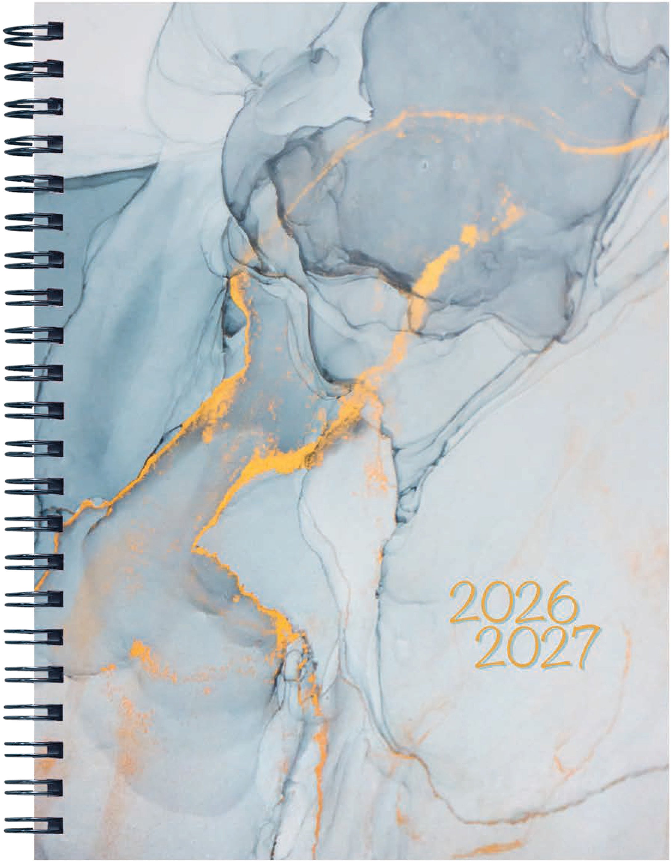 Pelikan MarbleGrey – Schulagenda 2026/27, 1 Woche/2 Seiten, 15,0 × 19,5 cm, Spiralbindung
