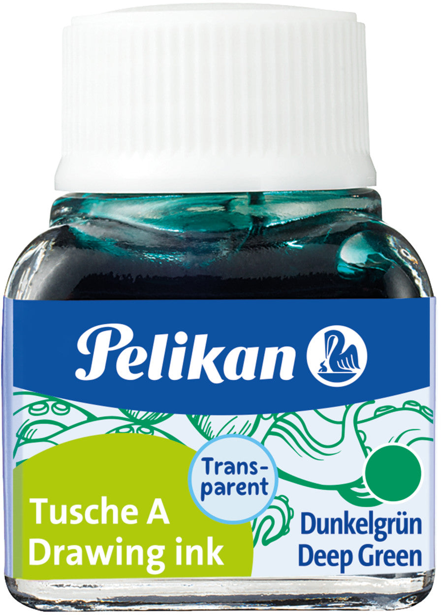 Pelikan Tusche – Grün – 10 ml – für Zeichenpapier, Glas