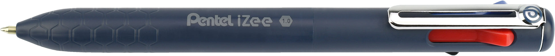 Pentel iZee Multifunktions-Kugelschreiber – 4 Farben, Spitze 0,5 mm, Druckmechanismus, Blau, nachfüllbar