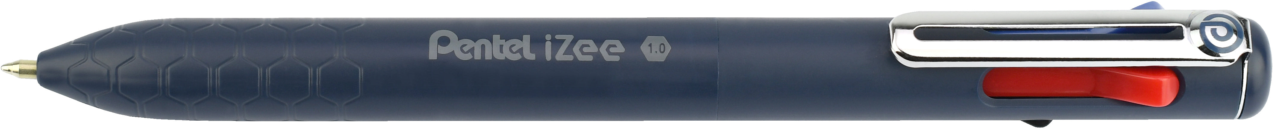 Pentel iZee Multifunktions-Kugelschreiber – 4 Farben, Spitze 0,5 mm, Druckmechanismus, Blau, nachfüllbar