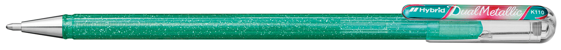 Pentel K110-DMDX Gelschreiber – türkis/rot/grün, 1 mm Spitze, glitzernd