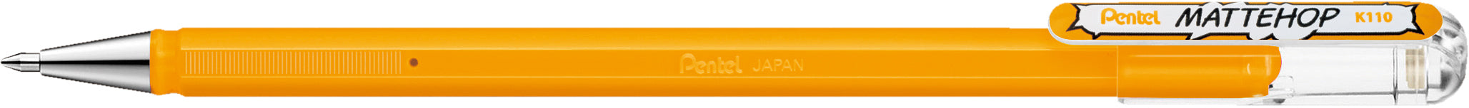 Pentel Mattehop K110-VF2X – Tintenroller, 0,5 mm, gelb/orange, wasserfest