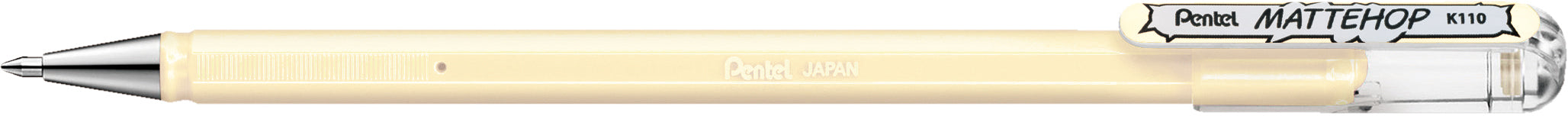 Pentel Mattehop K110-VHX – Tintenroller, 0,5 mm, Elfenbein, wasserfest