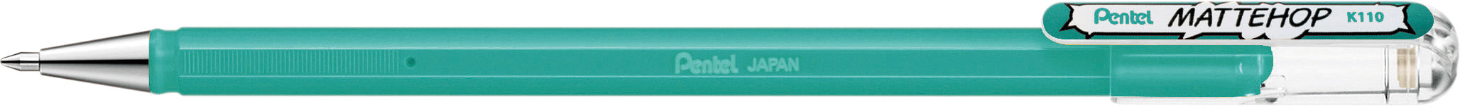 Pentel Mattehop K110-VS2X Gelschreiber – türkis, Spitze 0,5 mm, wasserfest, pigmentbasierte Tinte