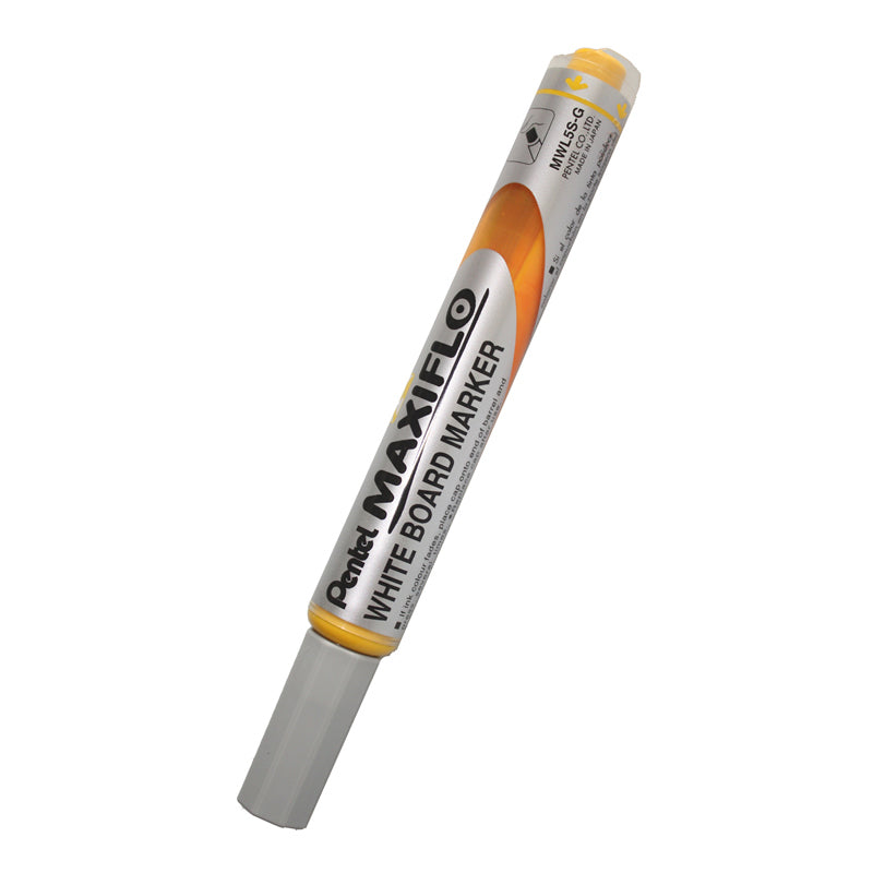 Pentel Whiteboard-Marker – Rundspitze 4 mm, Gelb, trocken abwischbar – für Whiteboards und Flipcharts/Papier