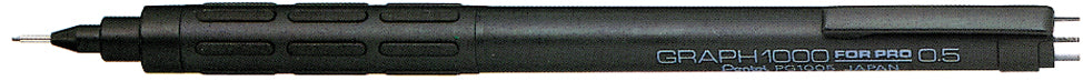 Pentel Graph 1000 Druckbleistift – 0,5 mm – Metall – Schwarz – mit Radierer
