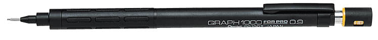 Pentel Druckbleistift – 0,9 mm – Schwarz – Mit Radierer
