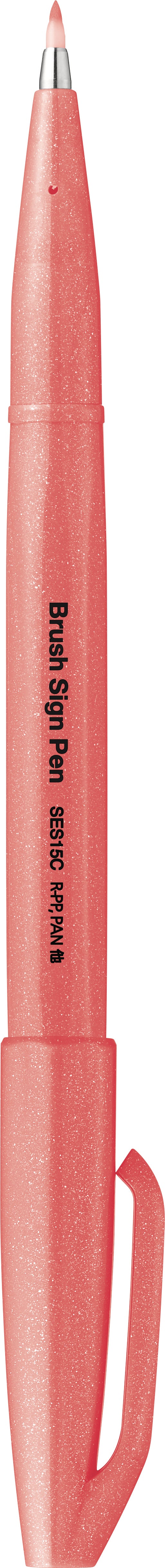 PentelArts Brush Pen – Pinselspitze, 0,3–2 mm, wasserbasiert, Neonrot