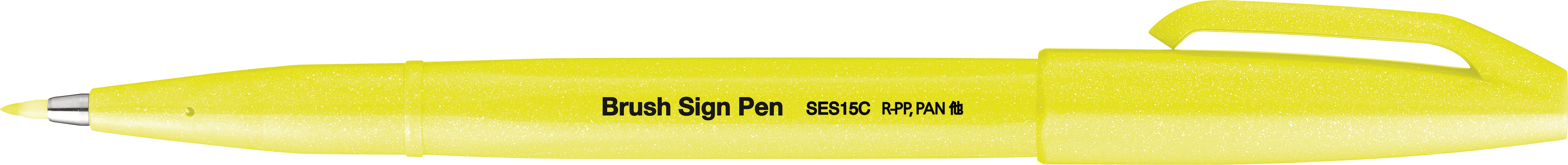 PentelArts Brush Pen – Pinselspitze, 0,3–2,0 mm, wasserbasiert, Neongelb