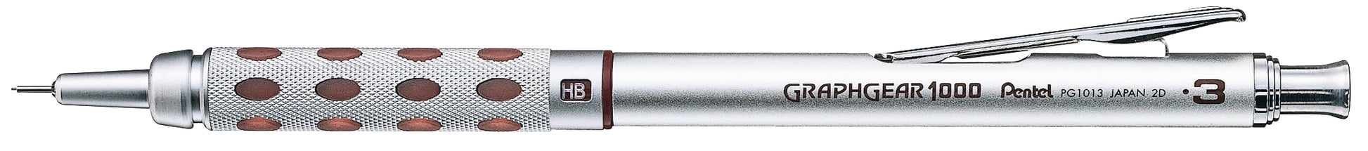 Pentel Graphgear XPG1013-E Druckbleistift – 0,3 mm – Aluminium – Silber/Braun