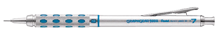 Pentel Graphgear XPG1017-C Druckbleistift – 0,7 mm – Aluminium – Silber