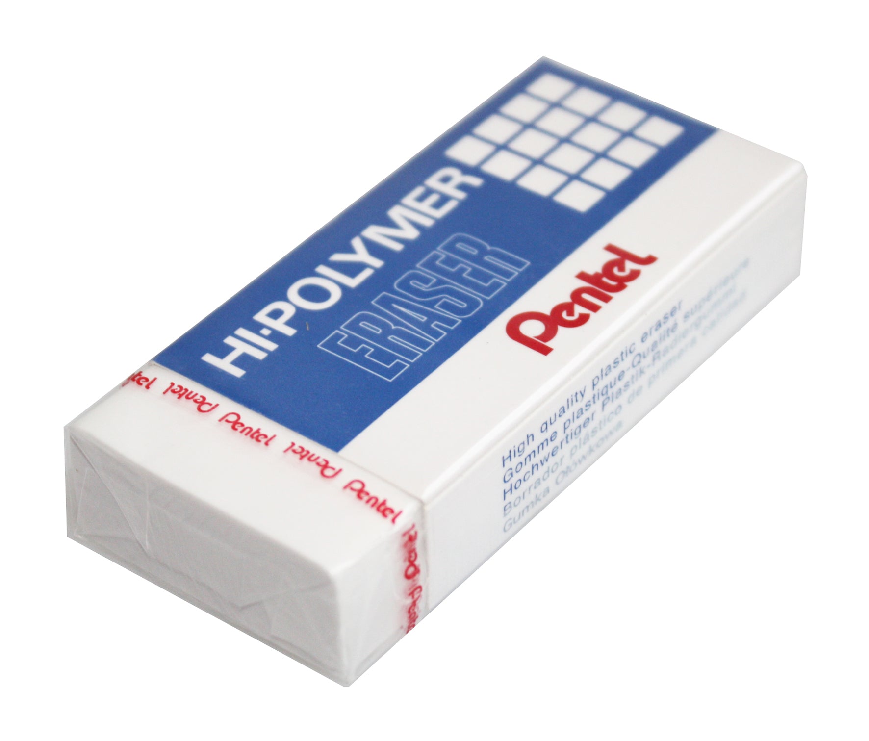 Pentel Hi-Polymer Radiergummi ZEH-20 – für Bleistifte, 75 × 33 × 16 mm, weiss