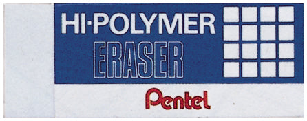 Pentel Hi-Polymer Radiergummi ZEH10ST – für Bleistifte, schmierfrei, 66 × 21 × 16 mm, weiss