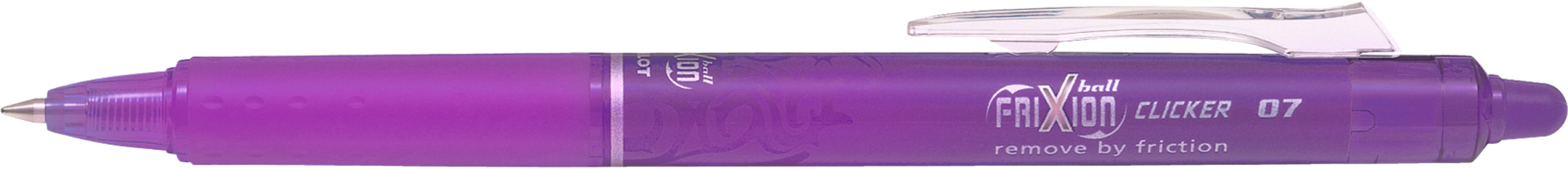 Pilot FriXion Clicker Gelschreiber, Druckmechanik – Violett, Spitze 0,7 mm, radierbar, nachfüllbar