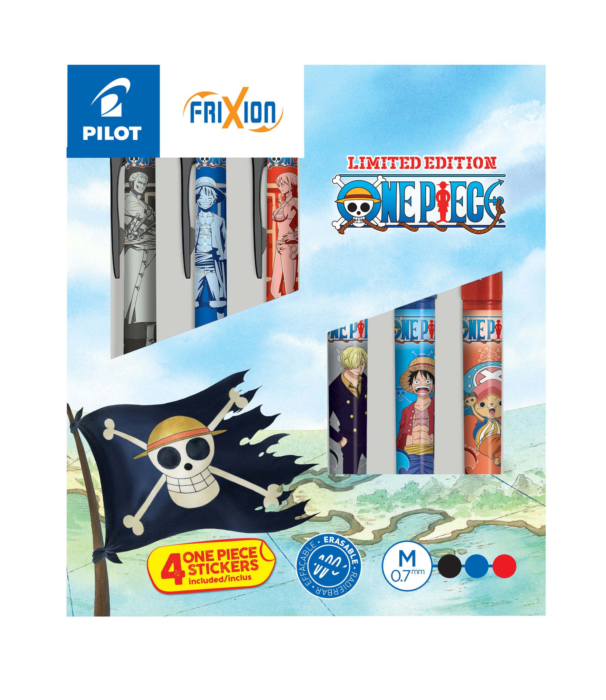Pilot FriXion Ball One Piece – Tintenroller, 0,7 mm, radierbar – 6 Stk.