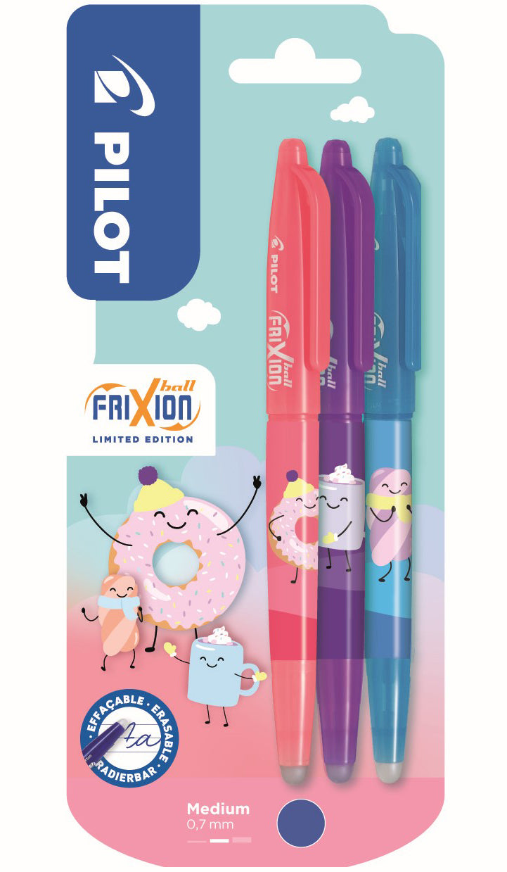 Pilot FriXion Ball Sweet – Tintenroller, 0,7 mm, Blau, radierbar – 3 Stk.