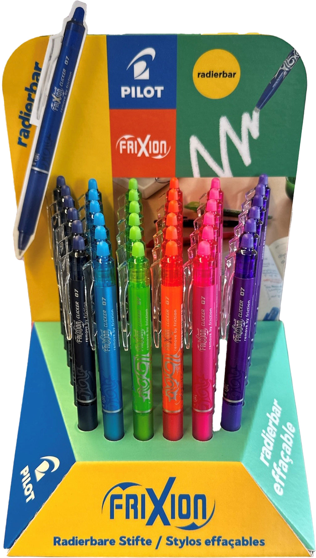 Pilot FriXion Clicker 199.204.0 Fancy – Tintenroller, sortiert, radierbar, Druckmechanik – 36 Stk.