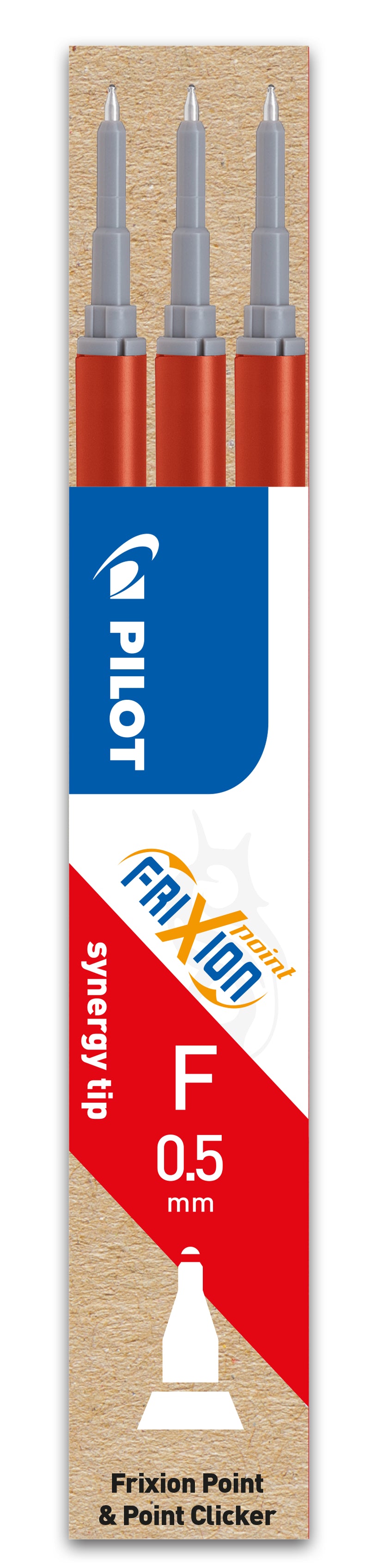 Pilot FriXion Rollerpatrone – Rot, 0,5 mm, für FriXion Ball, FriXion Pro, FriXion Slim und andere, 3er-Pack