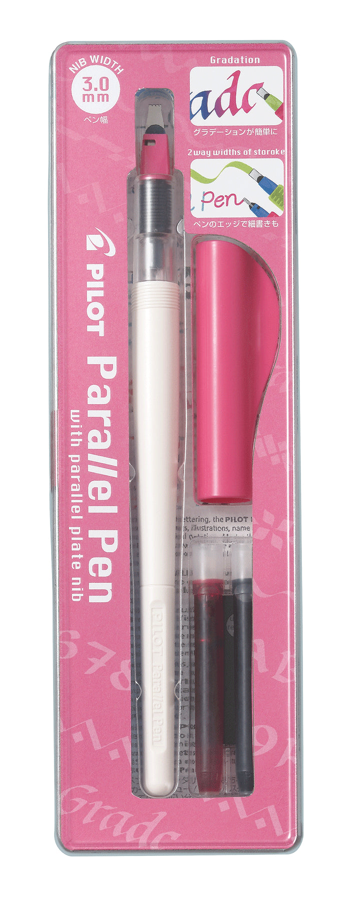 Pilot Parallel Pen – Kalligrafie-Füller – 3,0 mm – pink – Edelstahl