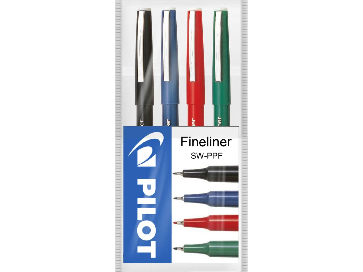 Pilot Fineliner – 0,4–1,2 mm, schwarz, nachfüllbar