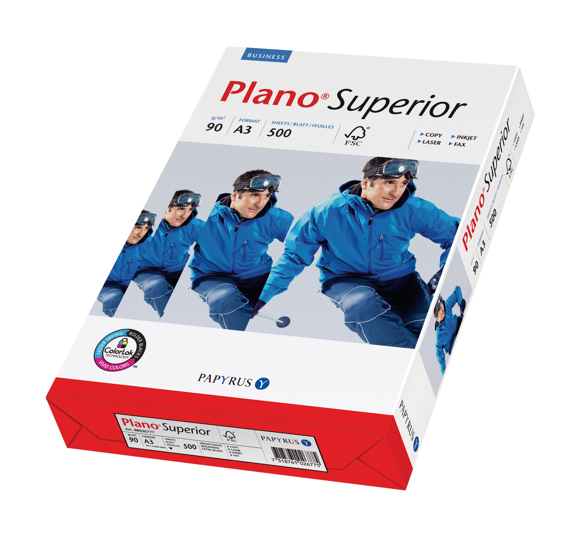 Plano SUPERIOR Kopierpapier Weiss – A3, 90 g/m², 500 Blatt