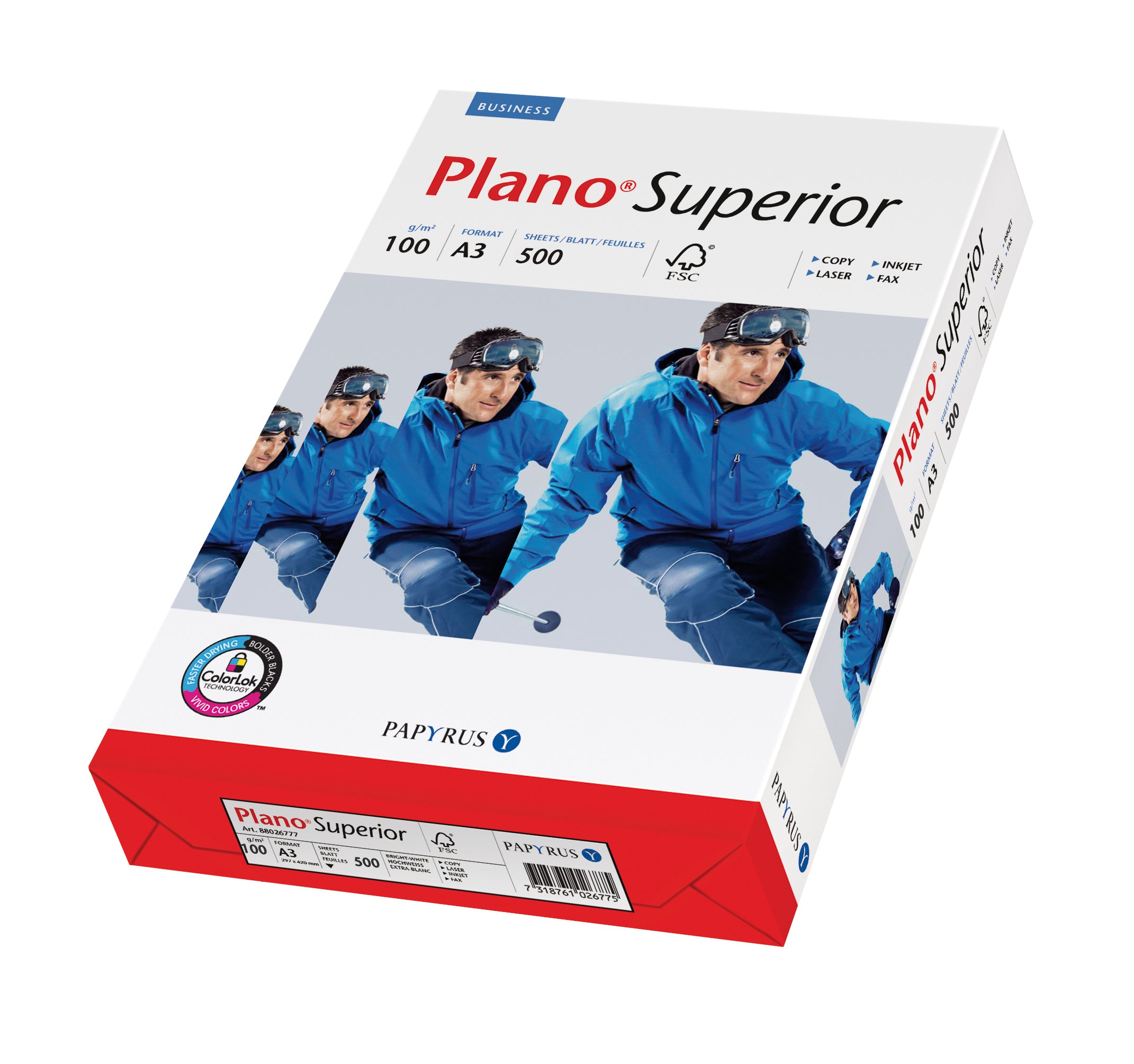 Plano SUPERIOR Kopierpapier Weiss – A3, 100 g/m², 500 Blatt