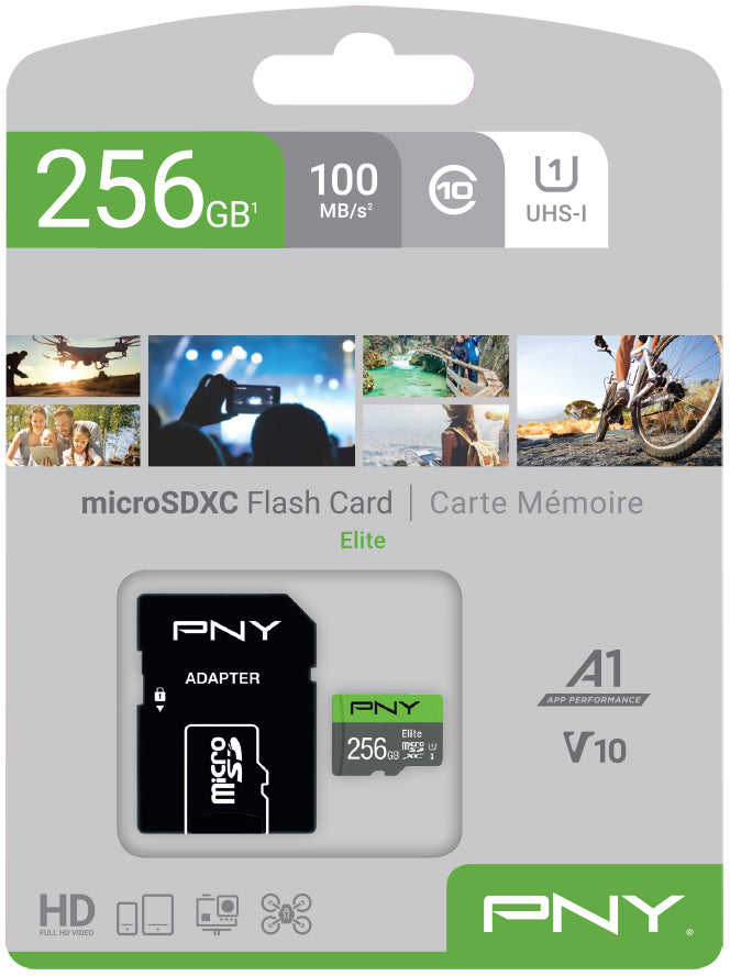 PNY Elite microSDXC 256 GB – UHS-I, Klasse 10, U1, V10