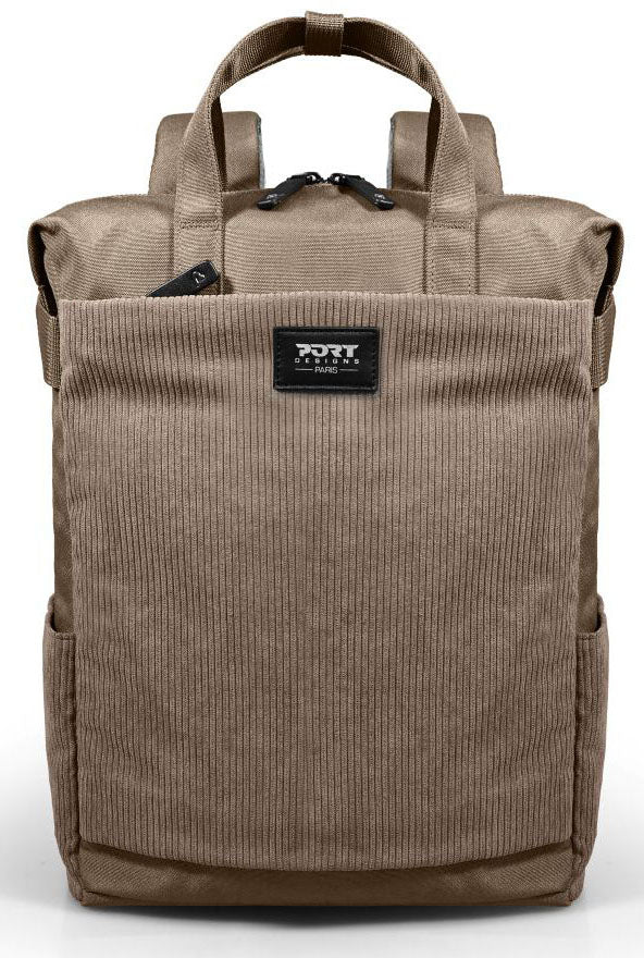 Port Designs Notebook-Rucksack für Laptops bis 16" – Trolleygurt, gepolstertes Laptopfach – Braun