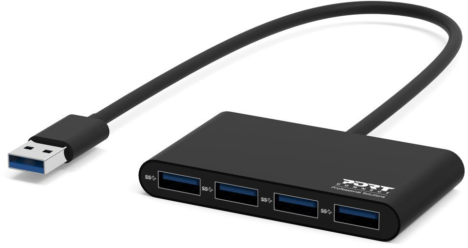 Port Designs 900121 USB-Hub – 4× USB-A, für Windows/Mac/Linux