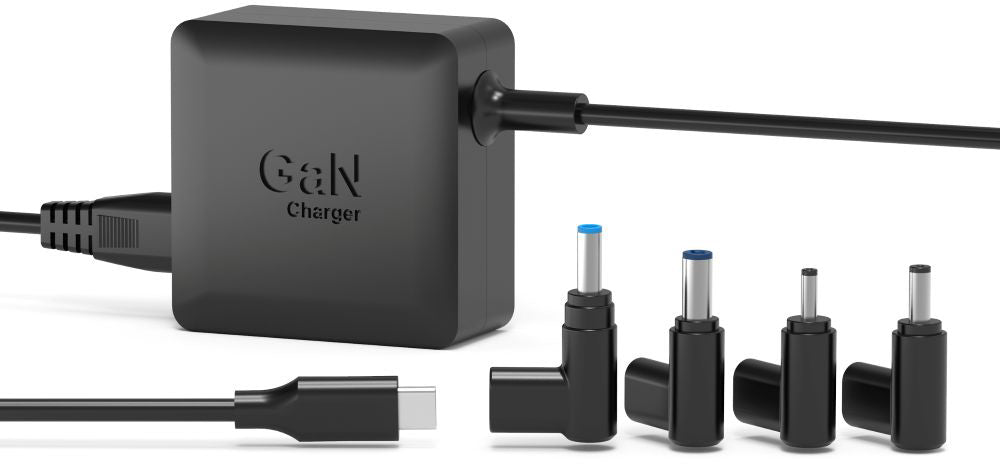 Port Designs 904065ASE Netzteil 65 W – GaN, PD, USB-C – für ASUS-Laptops mit proprietären Steckern – Schwarz
