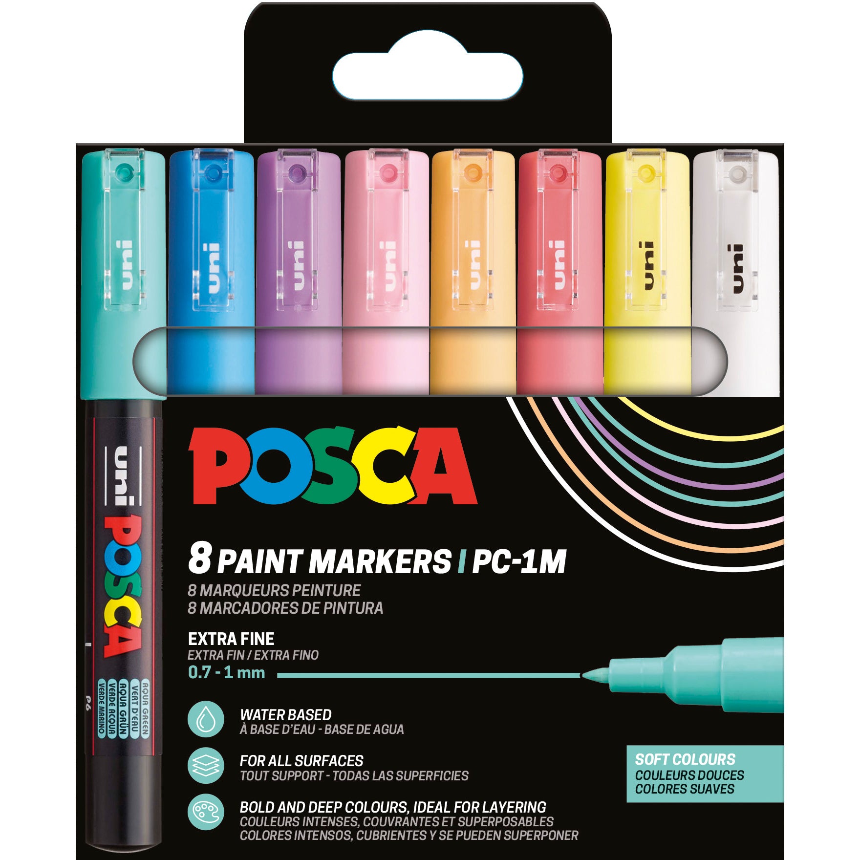Uni-Ball POSCA PC-1M Fineliner – 0,7 mm, sortiert, wasserfest