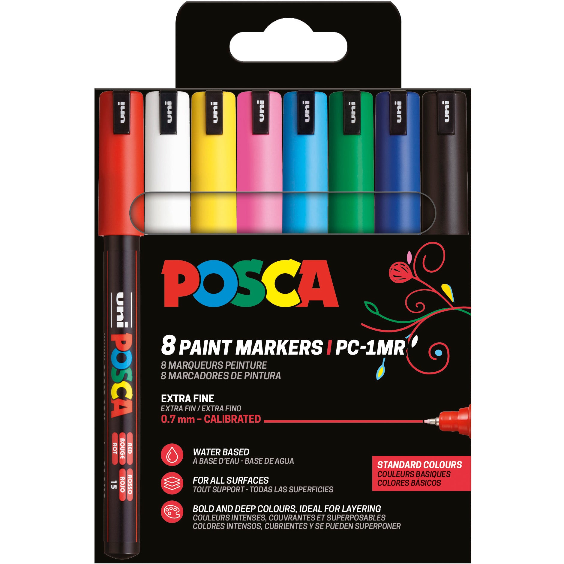 Uni-Ball POSCA PC-1MR Fineliner – 0,7 mm, wasserfest