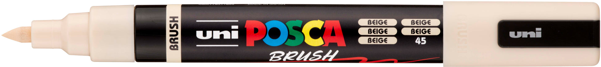 Uni-Ball POSCA Brush Marker – Pinselspitze, 1–4 mm, wasservermalbar, permanent, beige