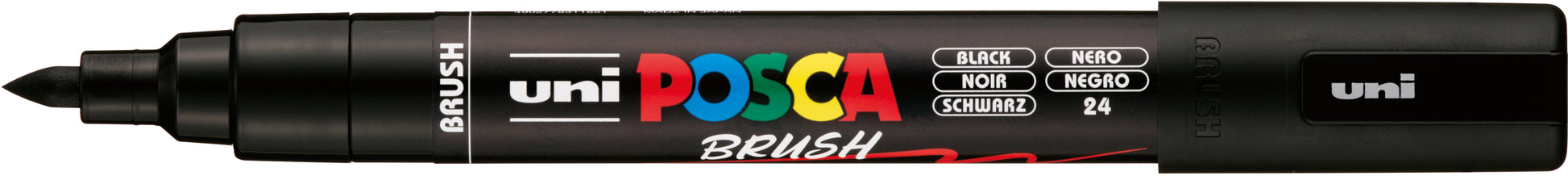 Uni-Ball POSCA PC-5BR Acrylmarker – Pinselspitze 1–4 mm – Schwarz