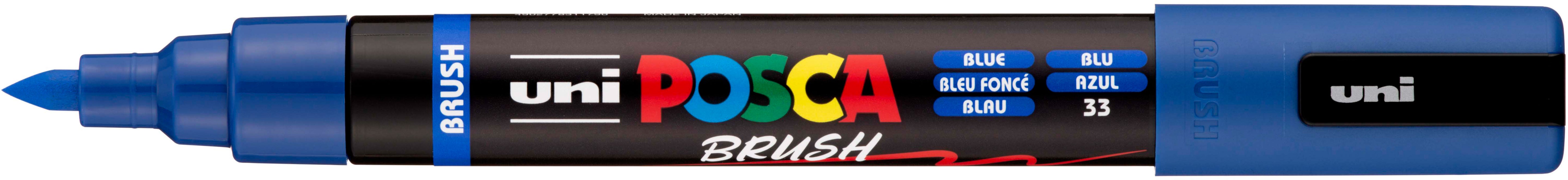 Uni-Ball POSCA PC-5BR Pinselstift – Pinselspitze, 1–4 mm, wasservermalbar, blau