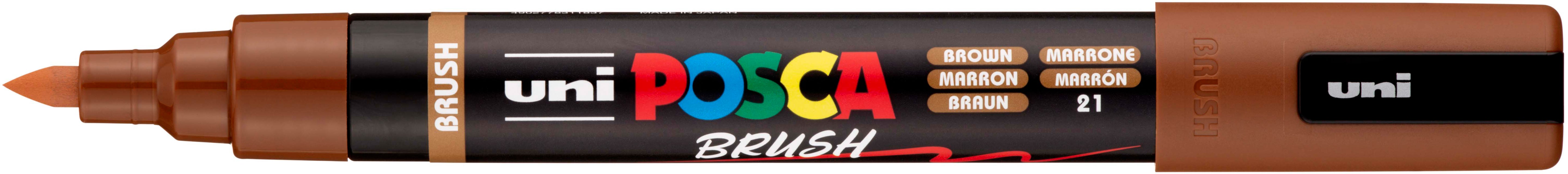 Uni-Ball POSCA PC-5BR Acrylmarker – Pinselspitze 1–4 mm – Braun