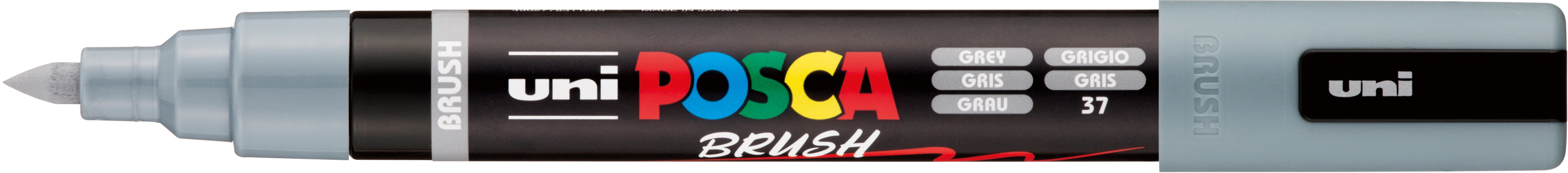 Uni-Ball POSCA PC-5BR Pinselstift – Pinselspitze, 1–4 mm, wasservermalbar, grau
