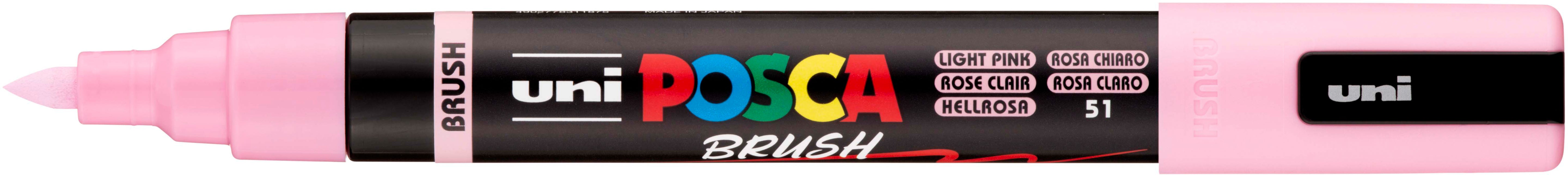 Uni-Ball POSCA PC-5BR Pinselstift – Pinselspitze, 1–4 mm, wasservermalbar, hellrosa