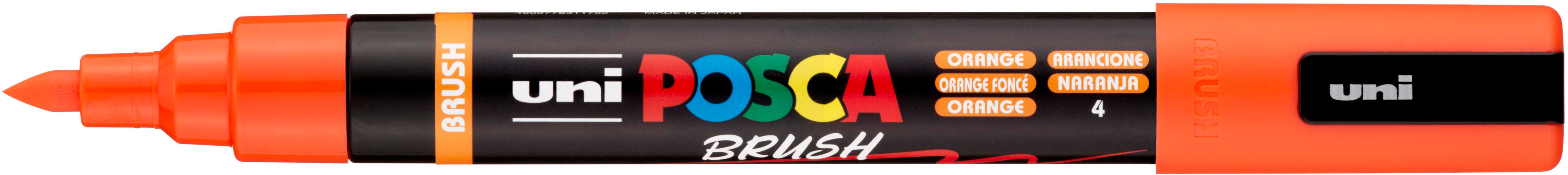 Uni-Ball POSCA PC-5BR Pinselstift – Pinselspitze, 1–4 mm, wasservermalbar, Orange