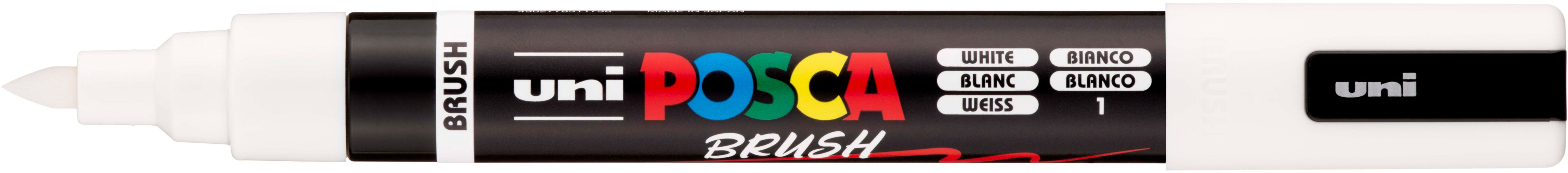 Uni-Ball POSCA PC-5BR Pinselstift – Pinselspitze, 1–4 mm, wasserbasiert, permanent, weiss