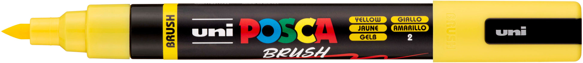 Uni-Ball POSCA PC-5BR Pinselstift – Pinselspitze, 1–4 mm, wasservermalbar, gelb