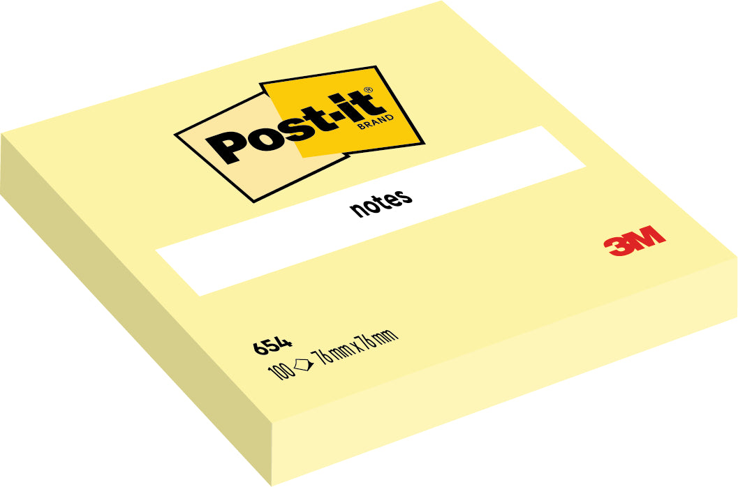 Post-it Haftnotizen – 76 × 76 mm – Gelb, 100 Blatt/Block