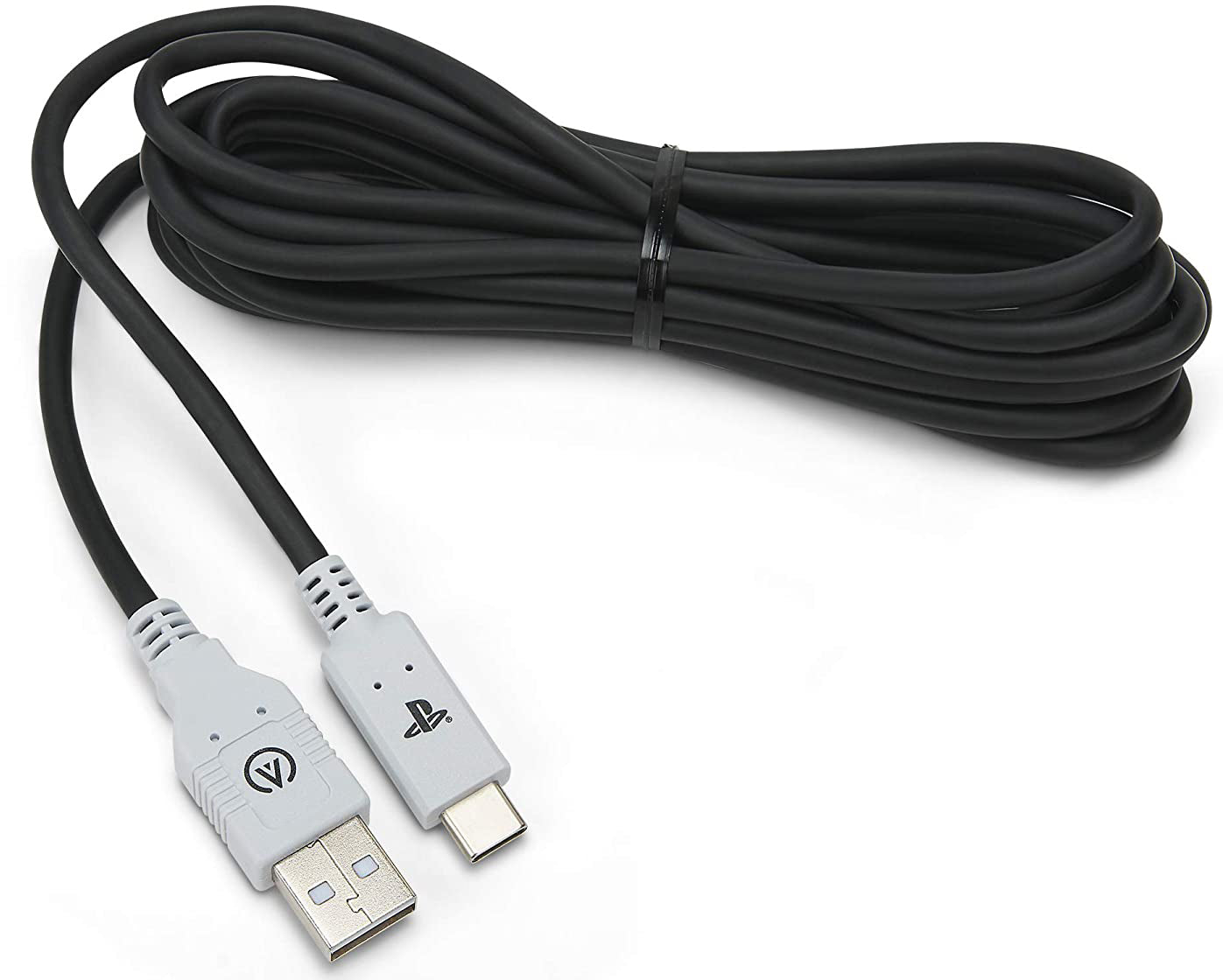 PowerA USB-Kabel – USB-A auf USB-C – 3 m – Klettband – Schwarz – für PlayStation 5