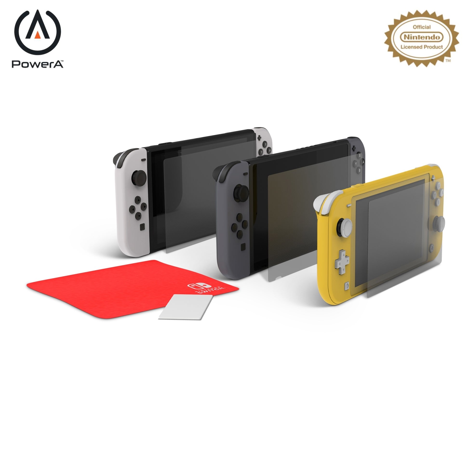 PowerA Displayschutz, Antireflex – für Nintendo Switch OLED/Switch/Switch Lite – 3er-Pack – mit Applikator