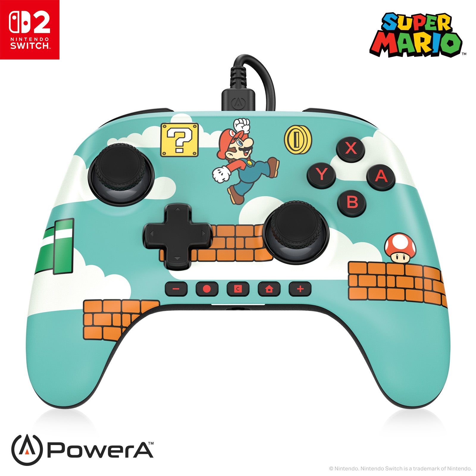 PowerA Advantage – Gamepad – USB (kabelgebunden), programmierbare Tasten – für Nintendo Switch, Mehrfarbig