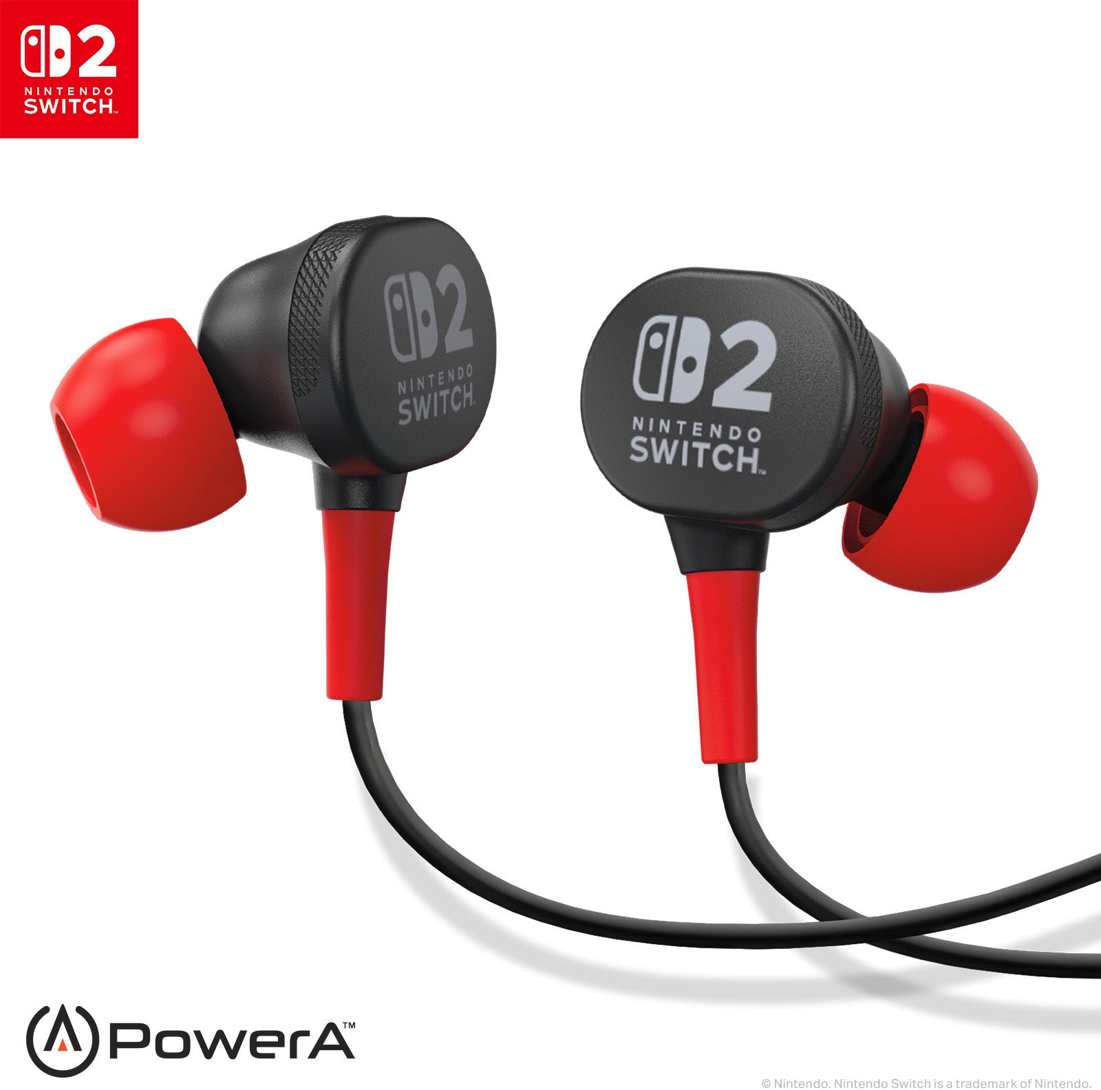 PowerA Wired Earbuds für Switch 2 Gaming-Headset – In-Ear, Stereo, 3,5 mm Klinke, für Nintendo Switch, Schwarz