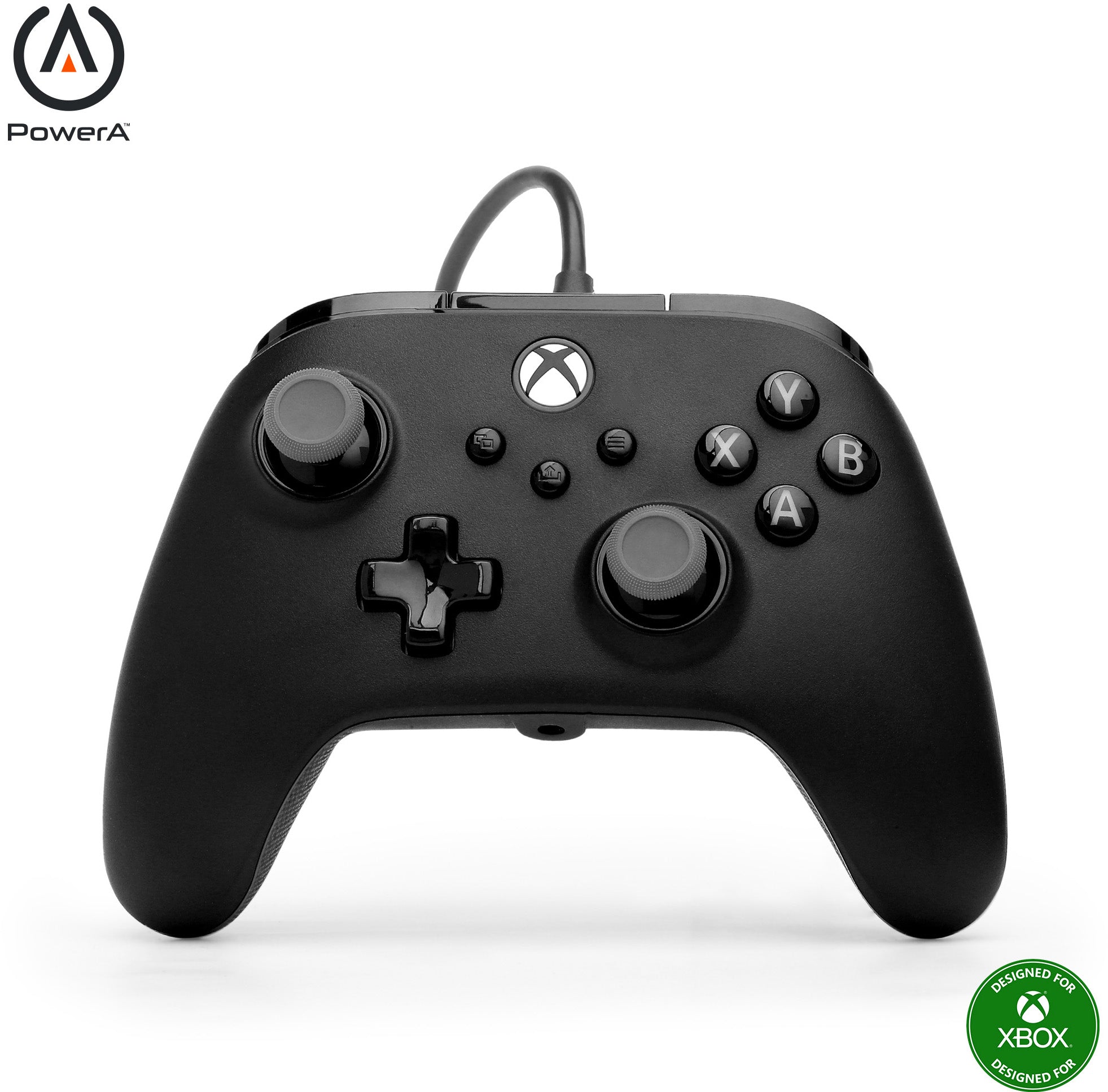 PowerA Advantage Plus – Gamepad – USB (kabelgebunden), Quick-Twist-Sticks – für Xbox & Windows-PC – Schwarz