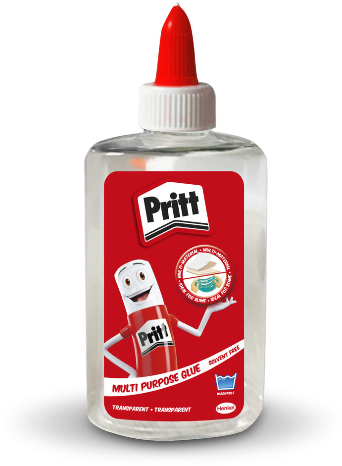 Pritt PAKA3 Alleskleber – 145 ml, transparent, für Papier, Karton, Fotos