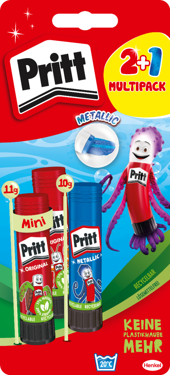 Pritt Magische Welt PBS3B Klebestift – 2 × 11 g + 1 × 10 g, gold